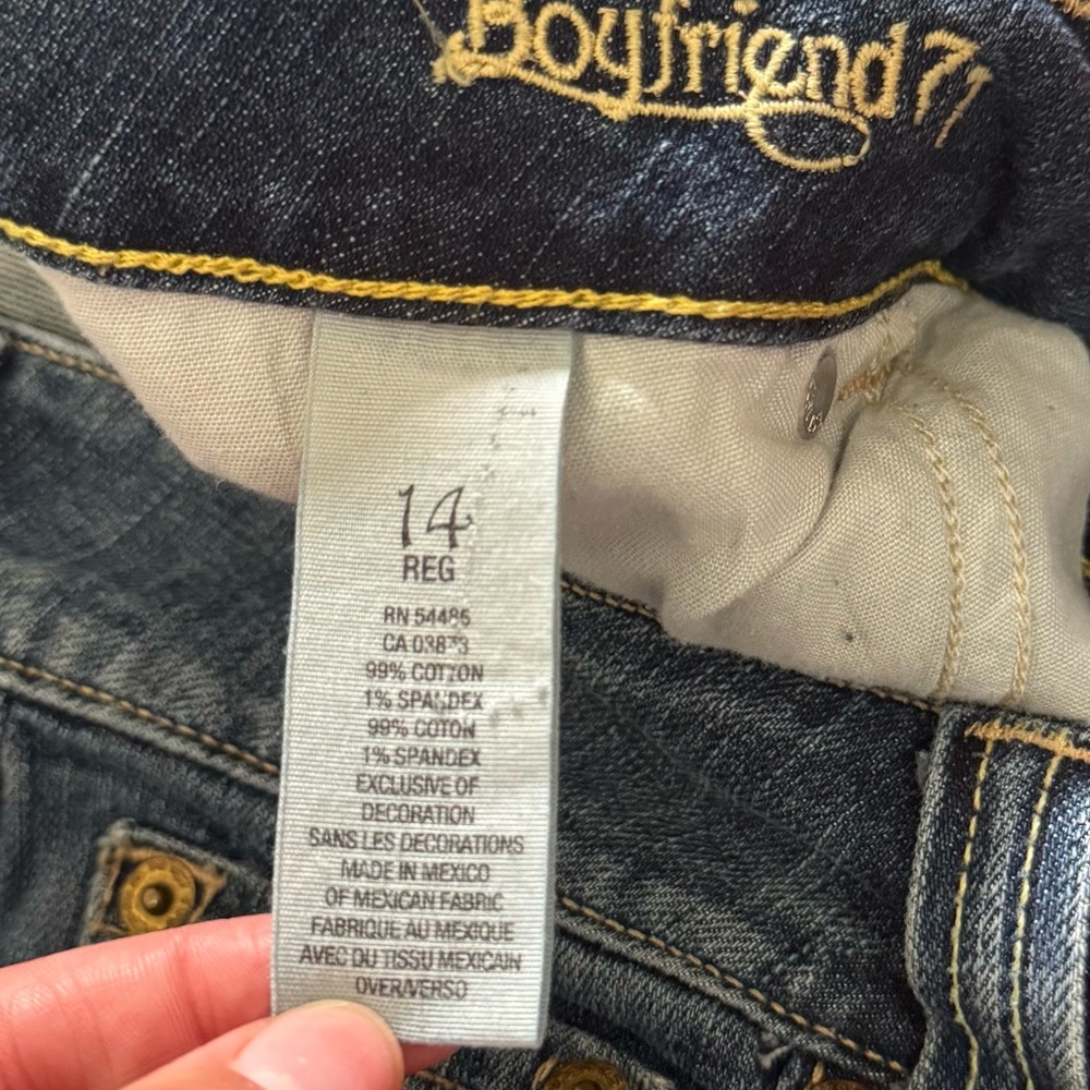 Vintage American Eagle AE 1977 boyfriend bootcut jeans size 14 - Picture 7 of 9